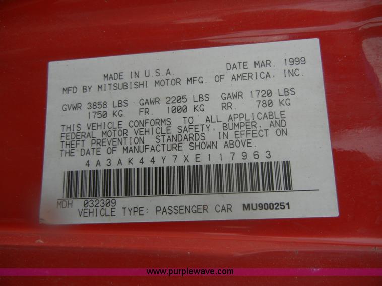 image for item D9719 1999 Mitsubishi Eclipse GS