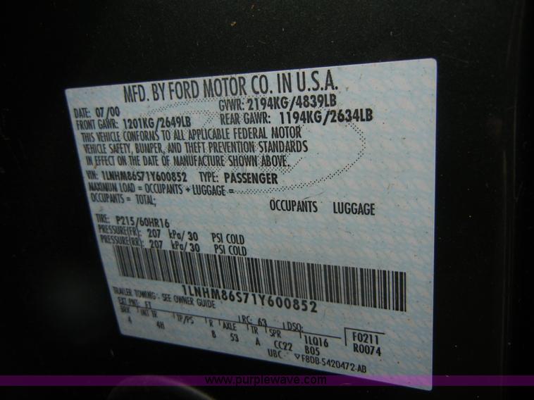 image for item D9721 2001 Lincoln LS