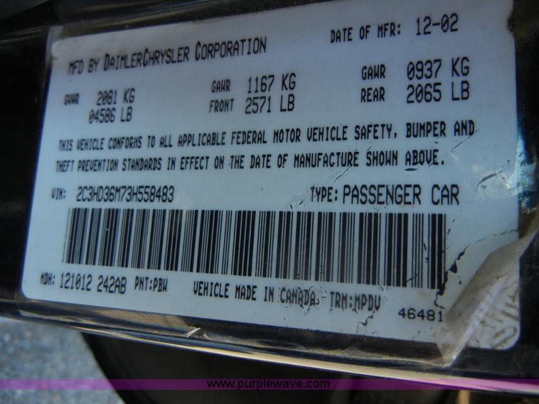 image for item D9794 2003 Chrysler Concorde LXi