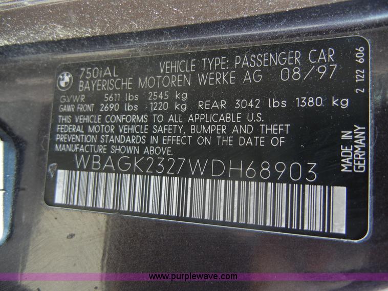 image for item D9796 1998 BMW 750iL