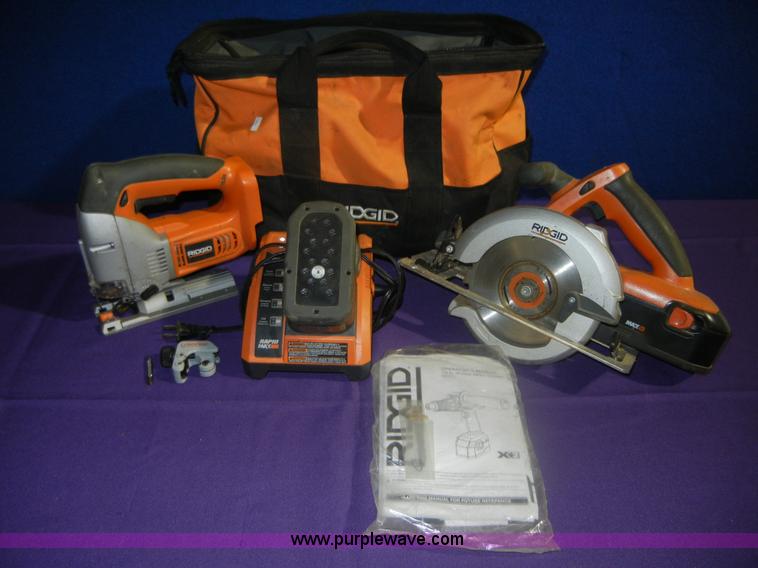 Ridgid 18v cordless tool set with canvas bag in Manhattan, KS Item
