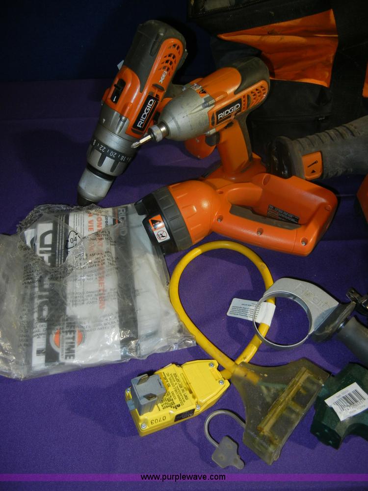 Ridgid 18v cordless tool set with canvas bag in Manhattan, KS Item