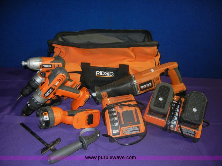 Ridgid 18v cordless tool set with canvas bag in Manhattan, KS Item