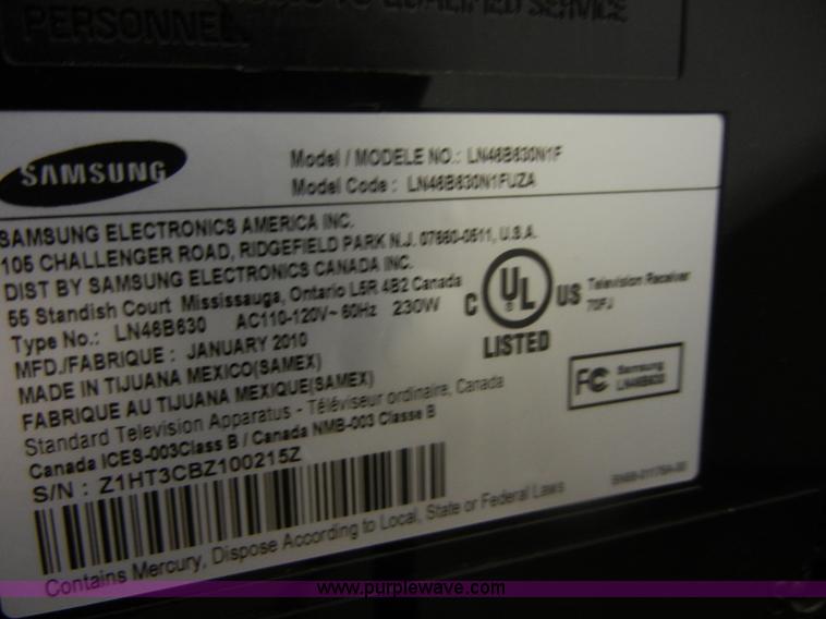 image for item D9881 Samsung 46" flat screen television