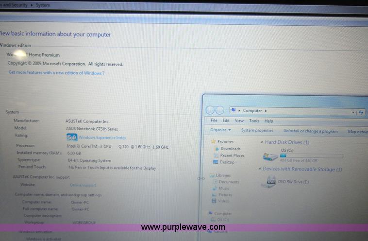 image for item D9913 Asus G73Jh 17" laptop