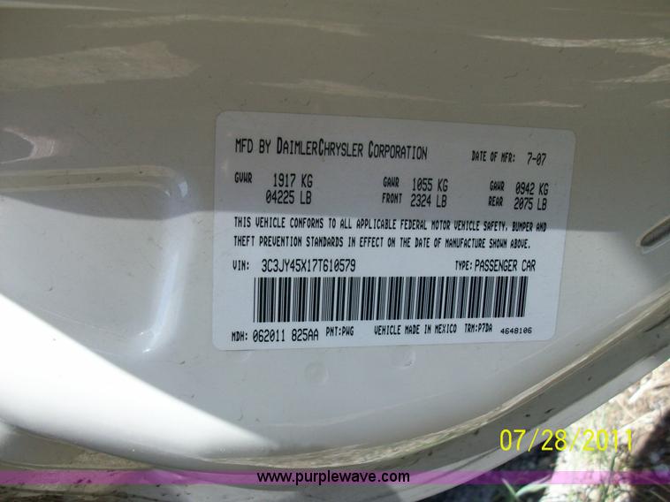 image for item A1211 2007 Chrysler PT Cruiser convertible