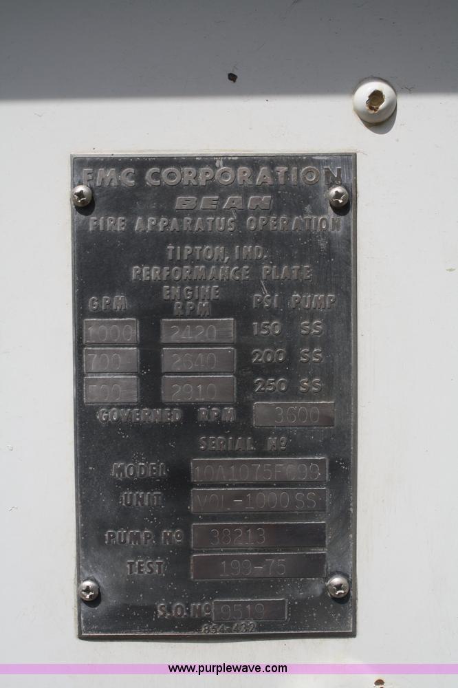 image for item A2180 1975 Ford Bean fire truck