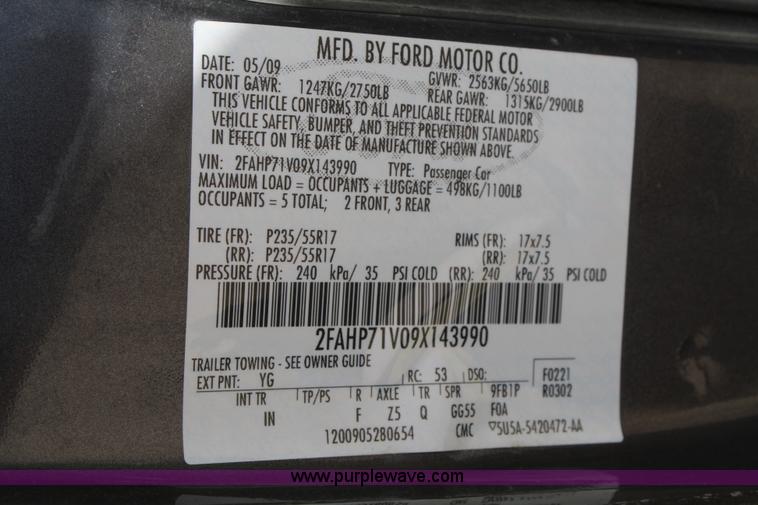 image for item A2231 2009 Ford Crown Victoria Police Interceptor