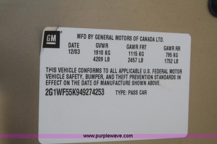 image for item A2239 2004 Chevrolet Impala