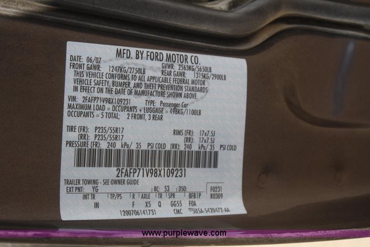 image for item A2246 2008 Ford Crown Victoria Police Interceptor