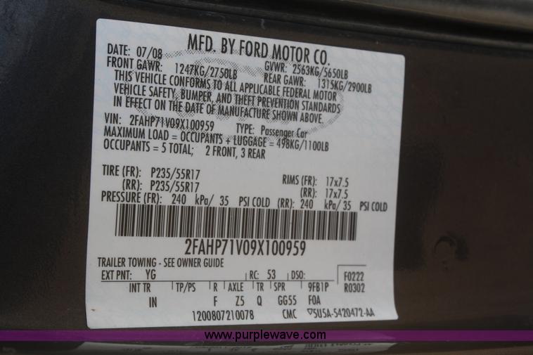 image for item A2247 2009 Ford Crown Victoria Police Interceptor