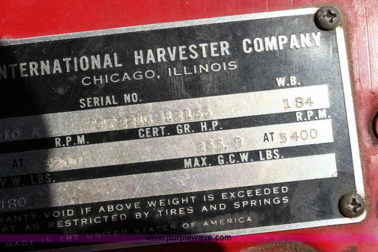 image for item A2698 1974 International Fleetstar 2010 firetruck