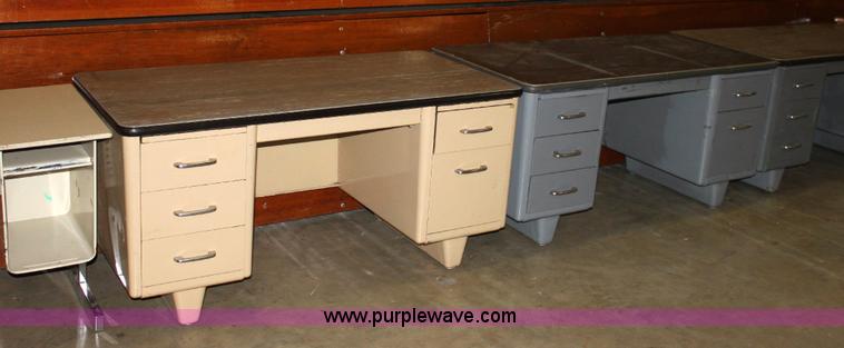 image for item B9958 (13) metal desks and library card cabinet
