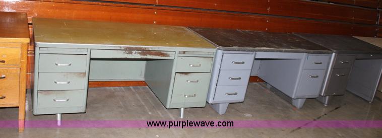 image for item B9958 (13) metal desks and library card cabinet