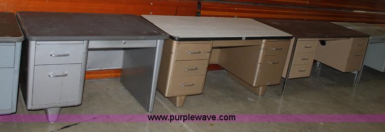 image for item B9958 (13) metal desks and library card cabinet