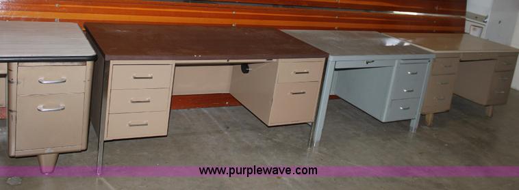 image for item B9958 (13) metal desks and library card cabinet