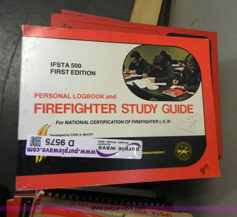 image for item D9575 Approximately 89 used fire fighter study guides and first aid guides