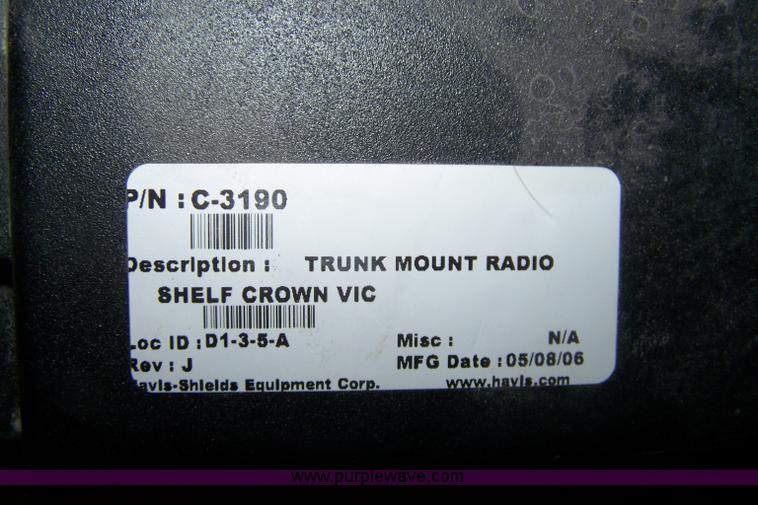 image for item E9252 Sliding trunk electronics tray