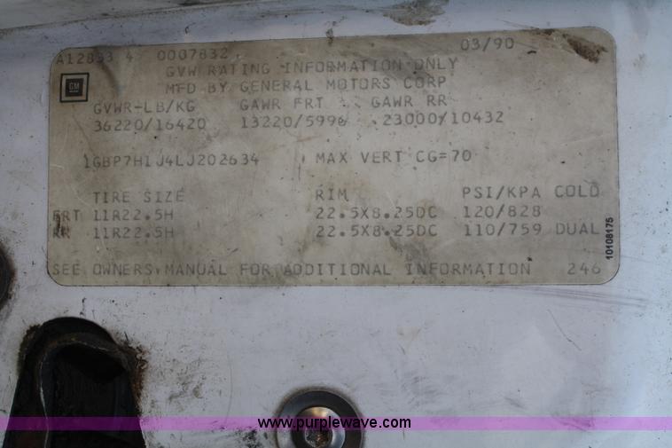 image for item 5093 1990 Chevrolet Kodiak refuse truck