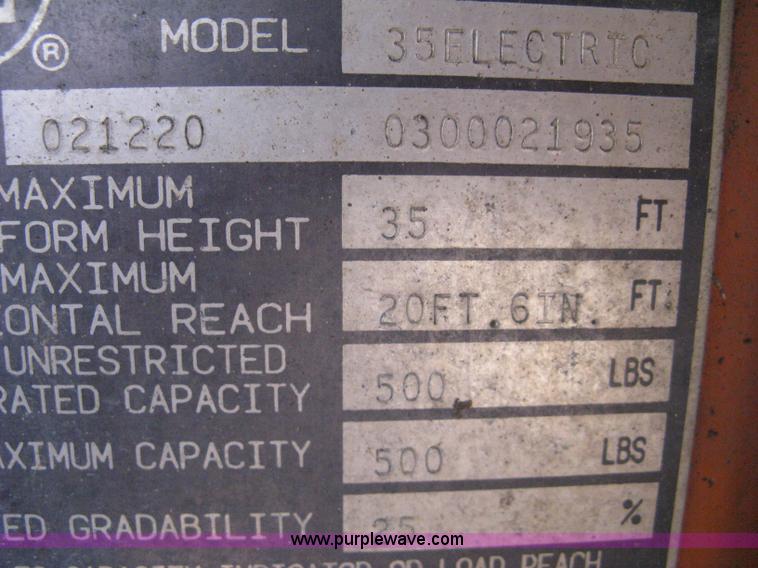 image for item A4306 1995 JLG 35 electric boom lift