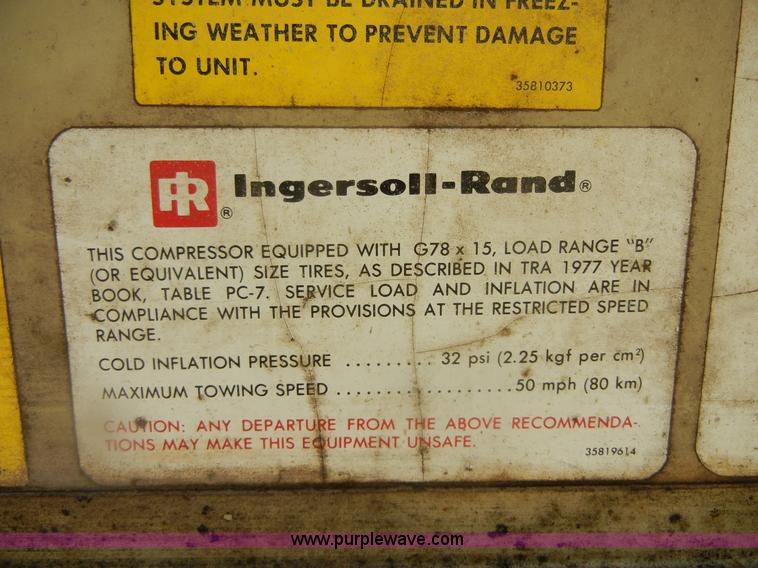 image for item D9697 Ingersoll Rand 175 Whisperized portable compressor
