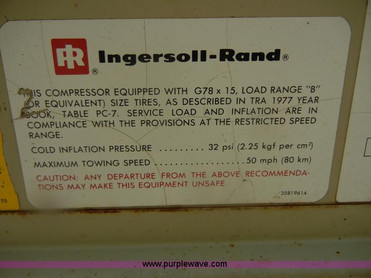 image for item D9698 Ingersoll Rand 175 Spiro Flo portable compressor