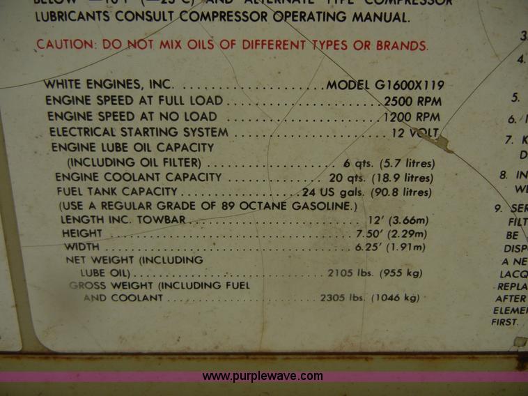 image for item D9698 Ingersoll Rand 175 Spiro Flo portable compressor