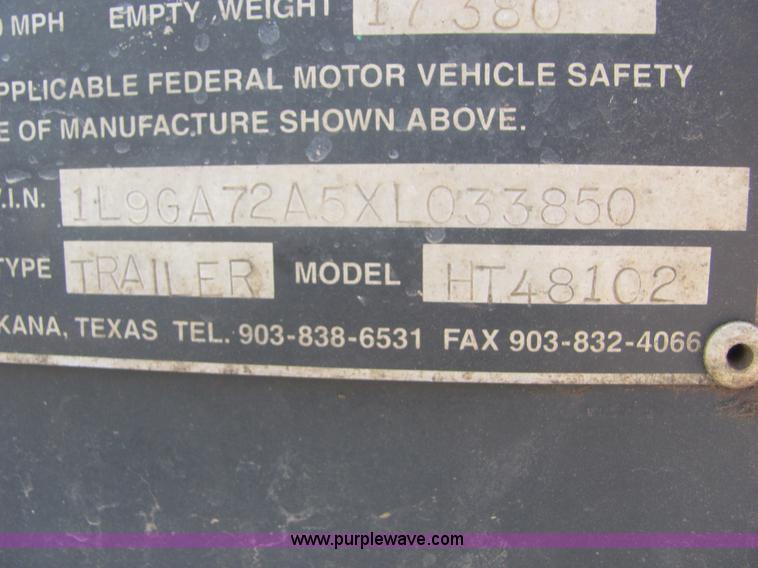 image for item A3574 1999 Ledwell hydraulic tail equipment trailer