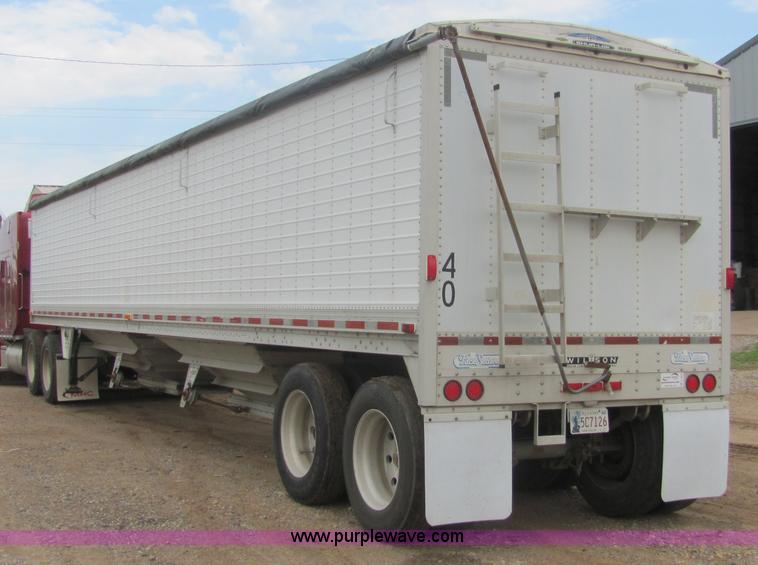 image for item A3578 1994 Wilson 42' aluminum double hopper grain trailer