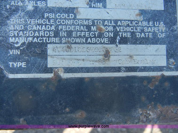 image for item D9725 1998 Oklahoma 16' car trailer