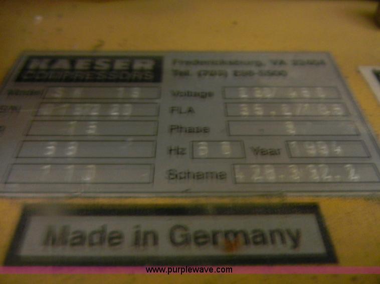 image for item D9730 1994 Kaeser SK19 air compressor
