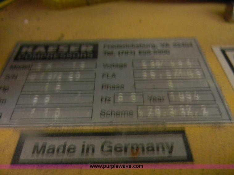 image for item D9730 1994 Kaeser SK19 air compressor