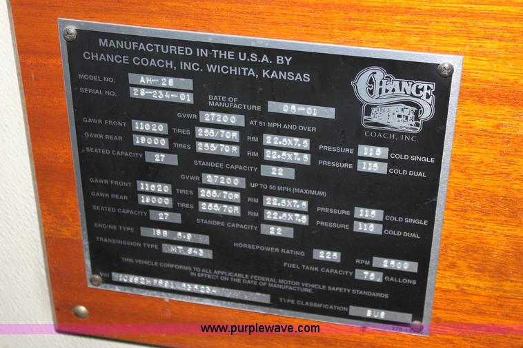 image for item A2732 2001 Chance Coach AH-28 transit bus