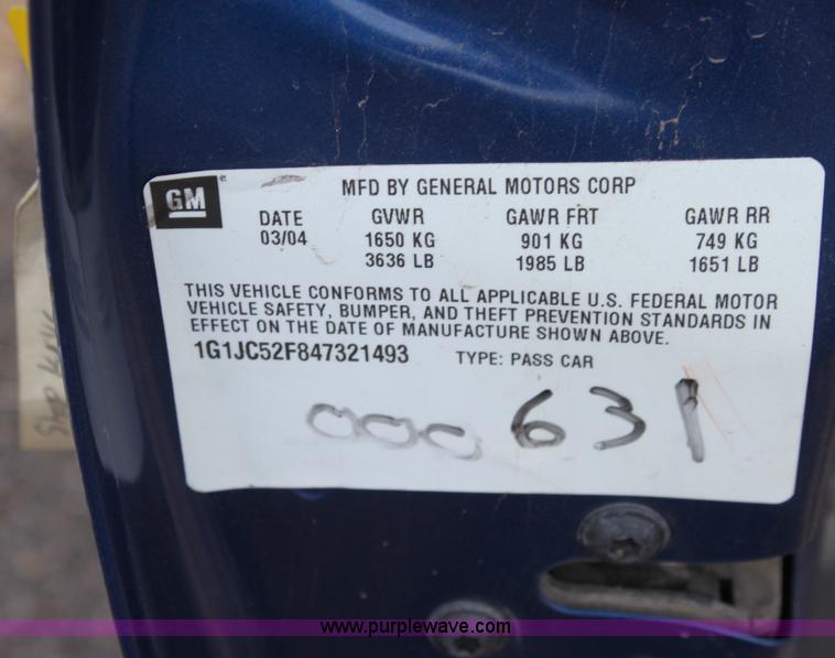 image for item A2771 2004 Chevrolet Cavalier