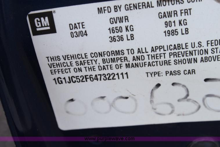 image for item A2772 2004 Chevrolet Cavalier