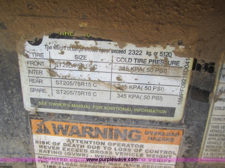 image for item C9825 2005 MSG tandem axle trailer