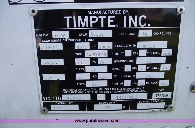 image for item A4026 2009 Timpte Super Hopper 42' grain trailer