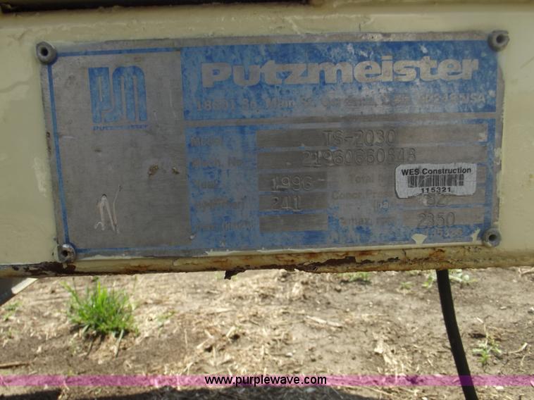 image for item B5010 1996 Putzmeister TS2030 towable concrete pump