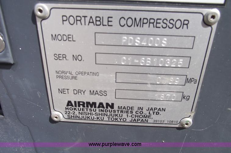 image for item C5505 2007 Air Man PBS400S 400 CFM compressor