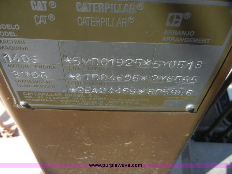 image for item D9937 1993 Caterpillar 140G motor grader