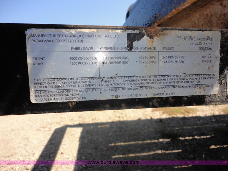 image for item A5170 2009 Load Trail 18' tandem axle utility trailer