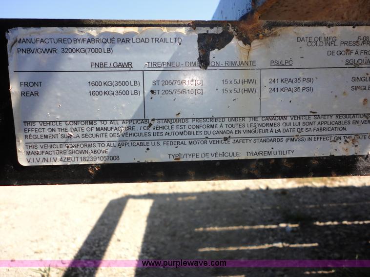 image for item A5170 2009 Load Trail 18' tandem axle utility trailer