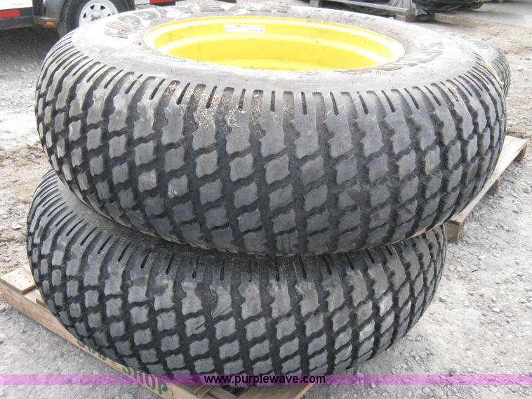 image for item B9548 John Deere rear wheels with Goodyear turf tires