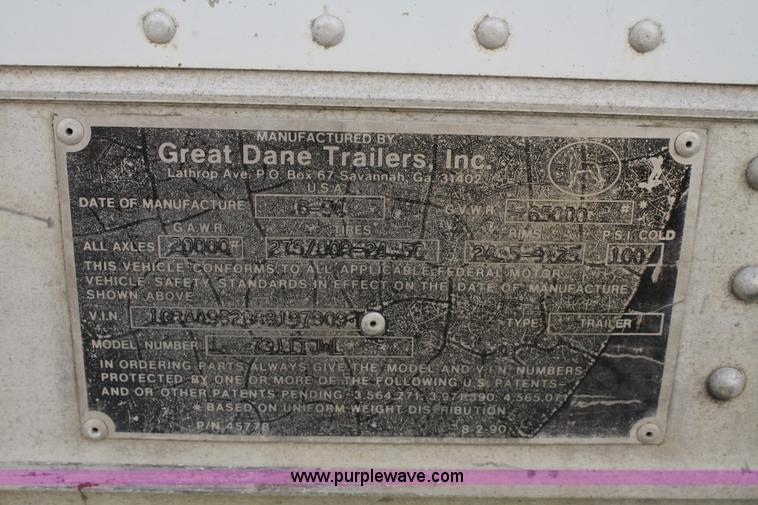 image for item A2296 1994 Great Dane 48' dry van trailer