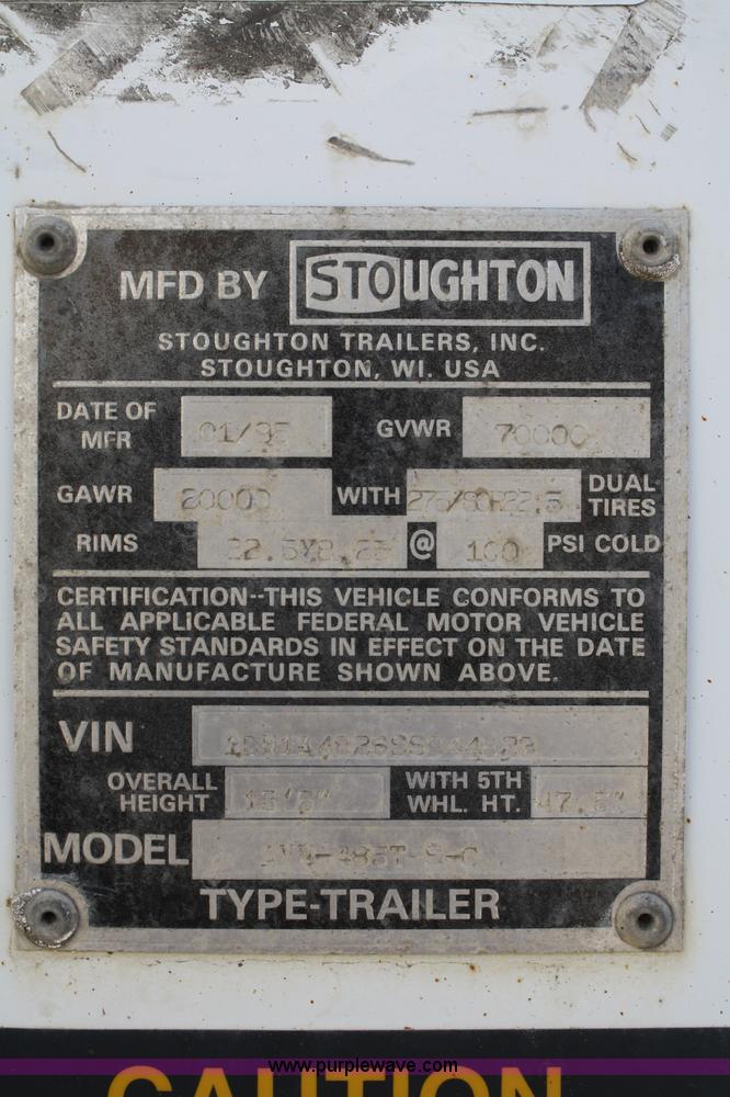 image for item A2297 1995 Stoughton 48' dry van trailer