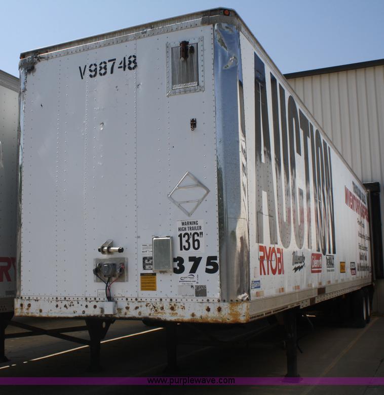 image for item A2300 1995 Stoughton 48' dry van trailer with interior shelving and lighting