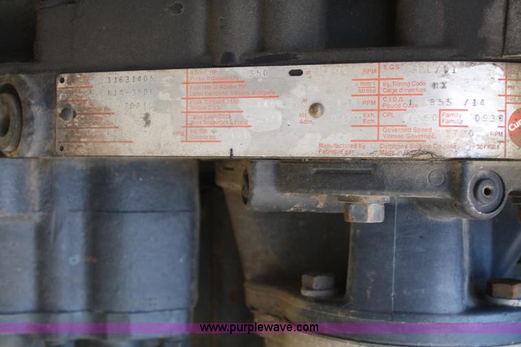image for item A9001 Cummins N-14 350 diesel engine with 10 speed transmission