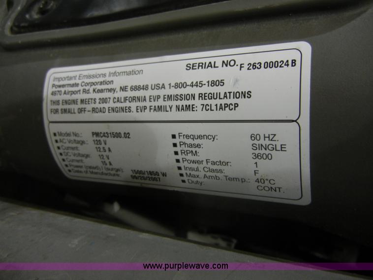 image for item C9219 (2) Coleman Powermate 1,500 watt generators