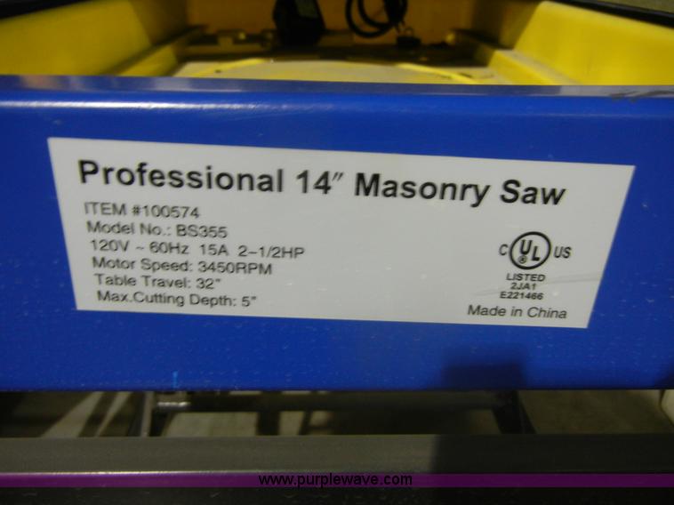 image for item D9994 Pro BS355 14" masonry saw with stand