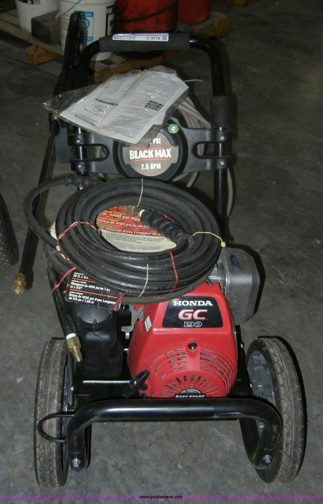 Black Max pressure washer in Spring Hill, KS Item C9178 sold Purple